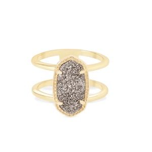 Kendra Scott Elyse Gold Ring In Platinum Drusy